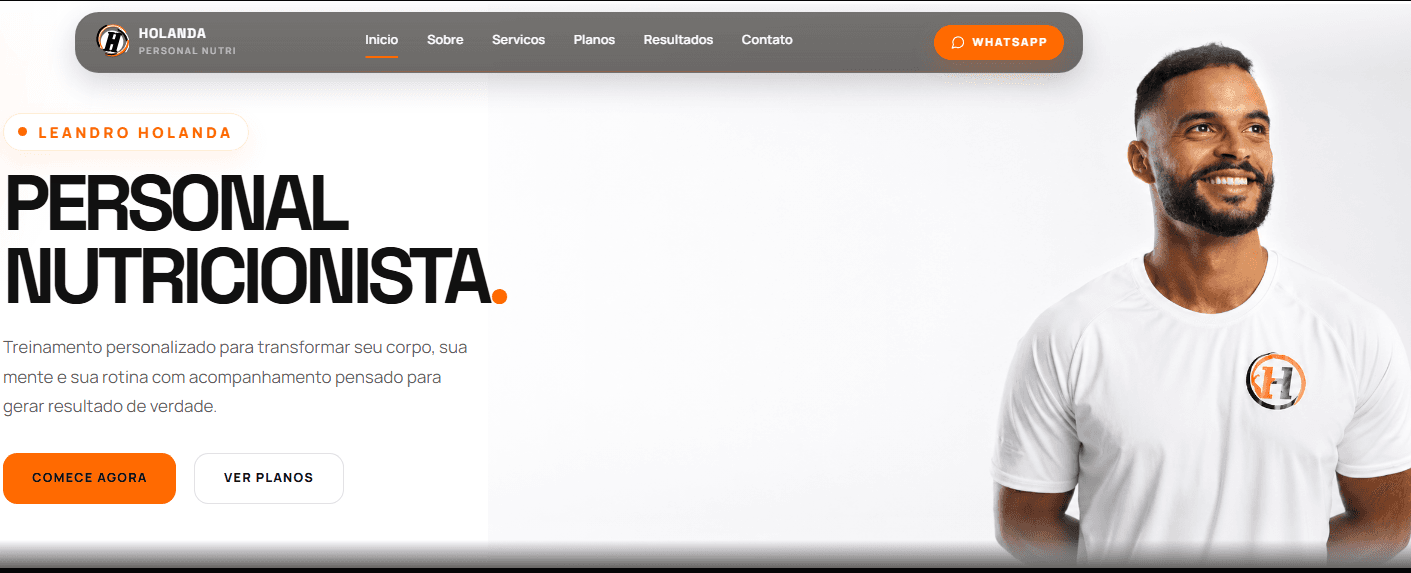Prévia desktop do projeto Holanda Personal.